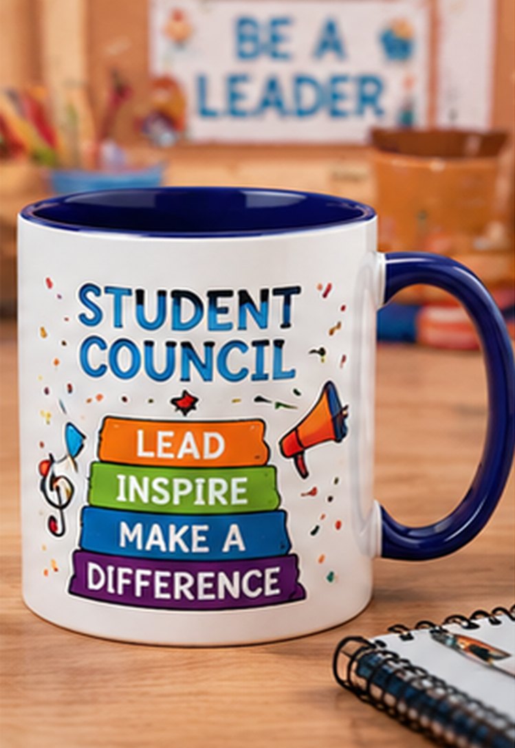 Student Council custom school mug — dark blue